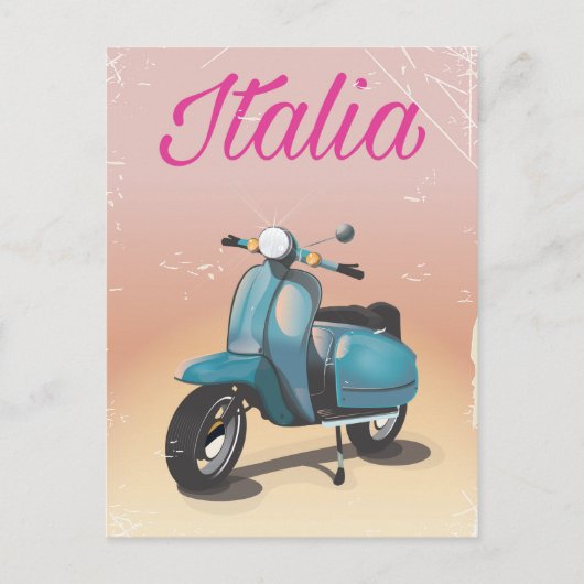 イタリア・スクーター旅行ポスター ポストカード (正面)