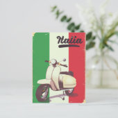 イタリア スクーター ビンテージ 旅行ポスター ポストカード (スタンド正面)