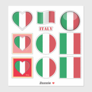 イタリア ステッカー & イタリア国旗, ハート / スポーツ シール