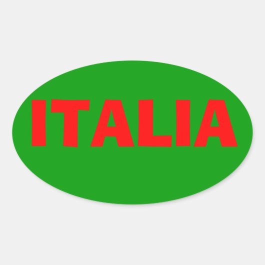 「イタリア」ステッカー 楕円形シール (正面)