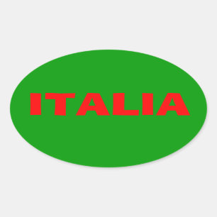 「イタリア」ステッカー 楕円形シール