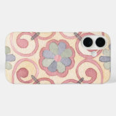 イタリア スペイン マジョリカ ピンク フローラル 水彩画  Case-Mate iPhoneケース (裏面 (横))