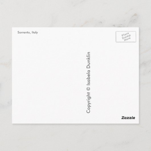 イタリア,ソレントからの挨拶 ポストカード (裏面)