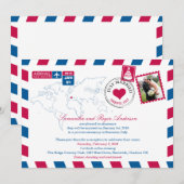 イタリア ソレント エアメール式挙式後受付案内 招待状 (正面/裏面)