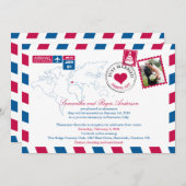 イタリア ソレント エアメール ポスト 結婚式の披露宴後 招待状 (正面/裏面)