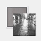 イタリア トゥリン、雨の日の夜の街 マグネット (正面/裏面)