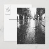 イタリア トゥリン、雨の日の通り ポストカード (正面/裏面)