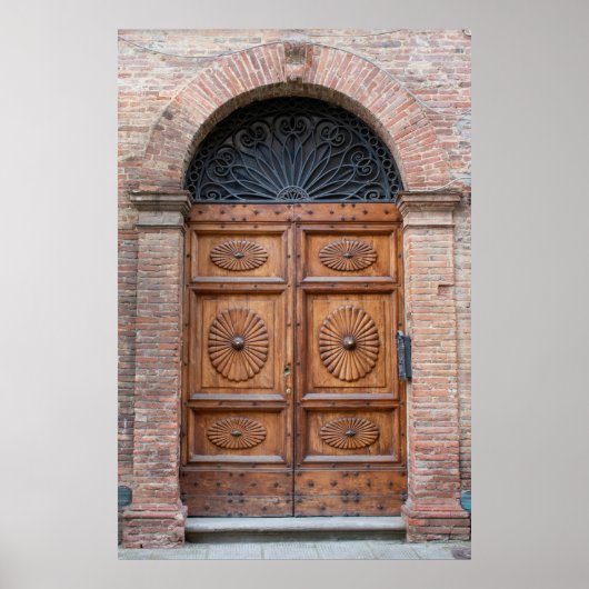 イタリア，トスカーナの美しい古いドア ポスター (正面)