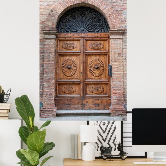 イタリア，トスカーナの美しい古いドア ポスター (ホームオフィス)