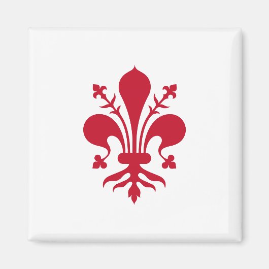 イタリア，トスカーナ州，フィレンツェ国旗を掲げた磁石 マグネット (正面)