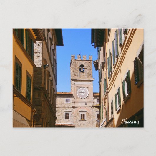 イタリア・トスカーナ・コルトナ。タウンホール。 ポストカード (正面)