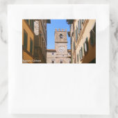 イタリア・トスカーナ・コルトナ。タウンホール。 長方形シール (バッグ)