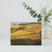 イタリア、トスカーナ、トスカーナのジグザグ路。 ポストカード (スタンド正面)