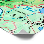 イタリア – トスカーナ – トスカーナの地図 –  ポスター (角)