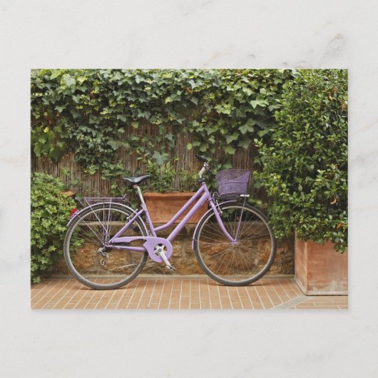 イタリア、トスカーナ、ピエンツァの駐輪自転車 ポストカード (正面)