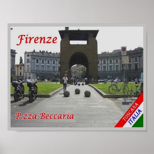 イタリア – トスカーナ – フィレンツェ – Piazza Beccaria - ポスター (正面)