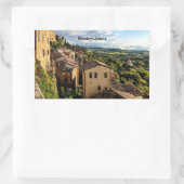 イタリア，トスカーナ，モンテプルチアーノ 長方形シール (バッグ)