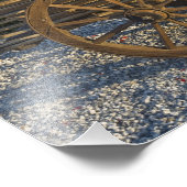 イタリア、トスカーナ。赤いゲラニウムが流れ出る フォトプリント            (角)