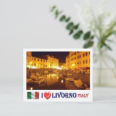 イタリア – トスカーナ – Livorno - I Love - ポストカード (スタンド正面)