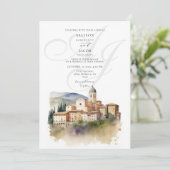 イタリア トスカーニャ モノグラム デスティネーション ウェディング 招待状 (スタンド正面)
