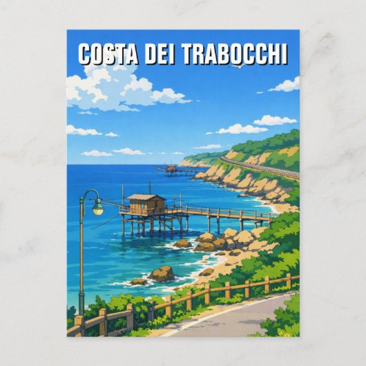 イタリア トラボッキ海岸 旅行 ポストカード (正面)