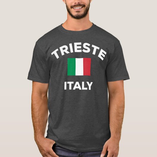 イタリア トリエステ イタリア国旗 観光都市 面白い Tシャツ (正面)