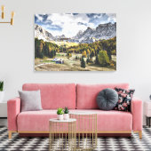 イタリア，トレンティーノ， Val di Fassa キャンバスプリント (インサイチュ (リビング))