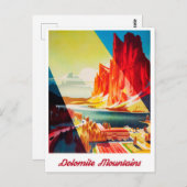 イタリア，ドロマイト山脈 ポストカード (正面/裏面)