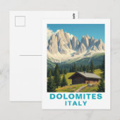 イタリア・ドロミテ紀行の古い絵葉書 ポストカード (正面/裏面)