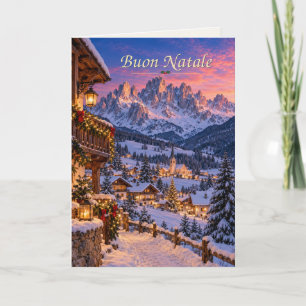 イタリア ドロミテ アルプス Buon Natale シーズンカード