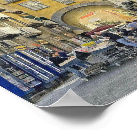 イタリア,ナポリの通りデザインポスタープリント ポスター (角)