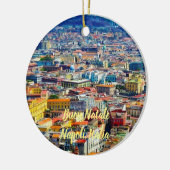 イタリア：ナポリ風光明媚なクリスマス装飾 セラミックオーナメント (左)