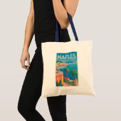 イタリア+ナポリ+イラスト+旅行+アート+ヴィンテージ トートバッグ (正面(商品))