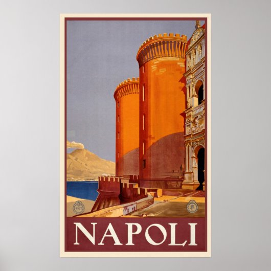 イタリア・ナポリVintage Travel Poster ポスター (正面)