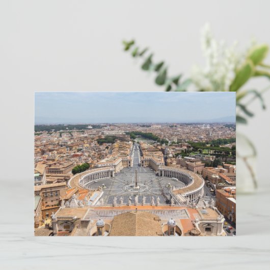 イタリア バチカン市:サン・ピエトロ広場の空撮 招待状 (スタンド正面)