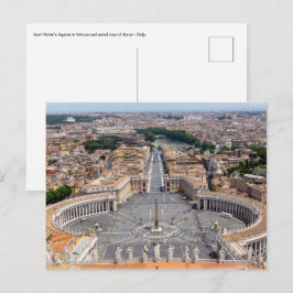 イタリア、バチカン：サン・ピエトロ広場の空中ビュー ポストカード