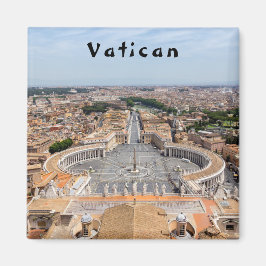 イタリア、バチカン:サン・ピエトロ広場の空中ビュー マグネット