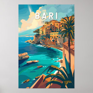 イタリア バーリ 旅行 アート ヴィンテージ ポスター