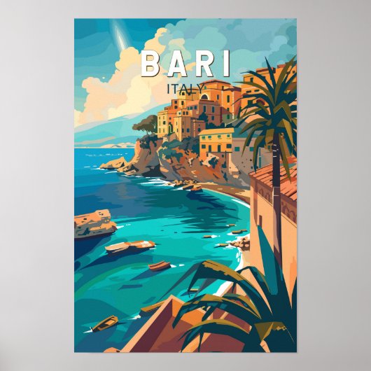 イタリア バーリ 旅行 アート ヴィンテージ ポスター (正面)