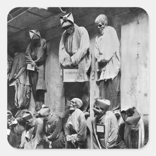 イタリア，パレルモのカタコンブのミイラ スクエアシール (正面)