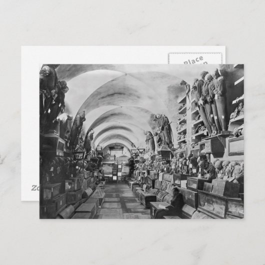 イタリア,パレルモのカタコンブのミイラ ポストカード (正面/裏面)