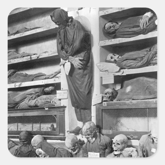 イタリア，パレルモのカタコンベのミイラ スクエアシール (正面)