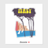 イタリア ビンテージ セーリング 旅行 ポスター シール (シート)