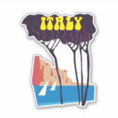 イタリア ビンテージ セーリング 旅行 ポスター シール (正面)