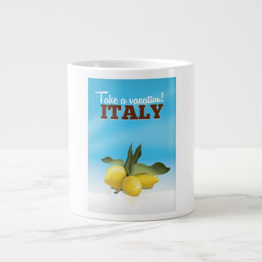 イタリア ビンテージ 旅行ポスター ジャンボコーヒーマグカップ (正面)