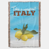 イタリア ビンテージ 旅行ポスター スローブランケット (正面縦)