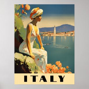イタリア ビンテージ 旅行 ロマンティック 地中海 ポスター