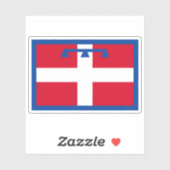 イタリア，ピエモンテ州旗 シール (シート)