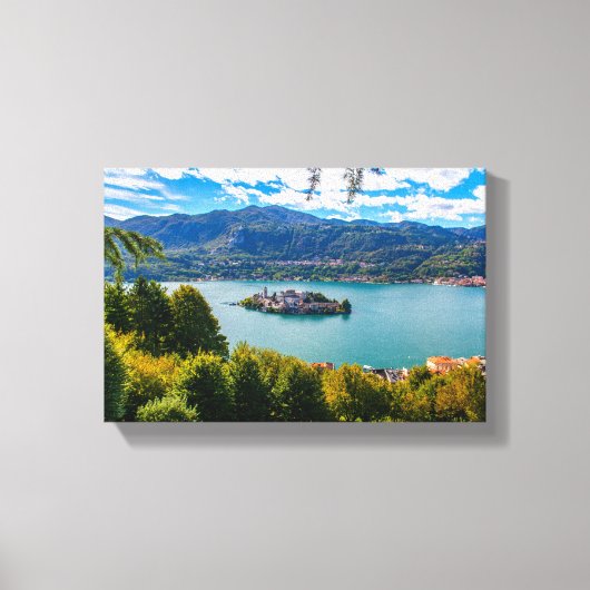 イタリア，ピエモンテ，美しい湖オルタ キャンバスプリント (正面)