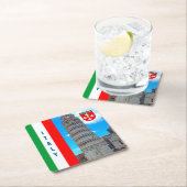 イタリア – ピサの斜塔 スクエアペーパーコースター (インサイチュ)